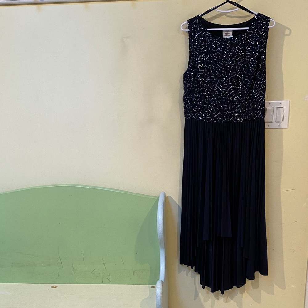 Suzi Chin Navy High Low Dress